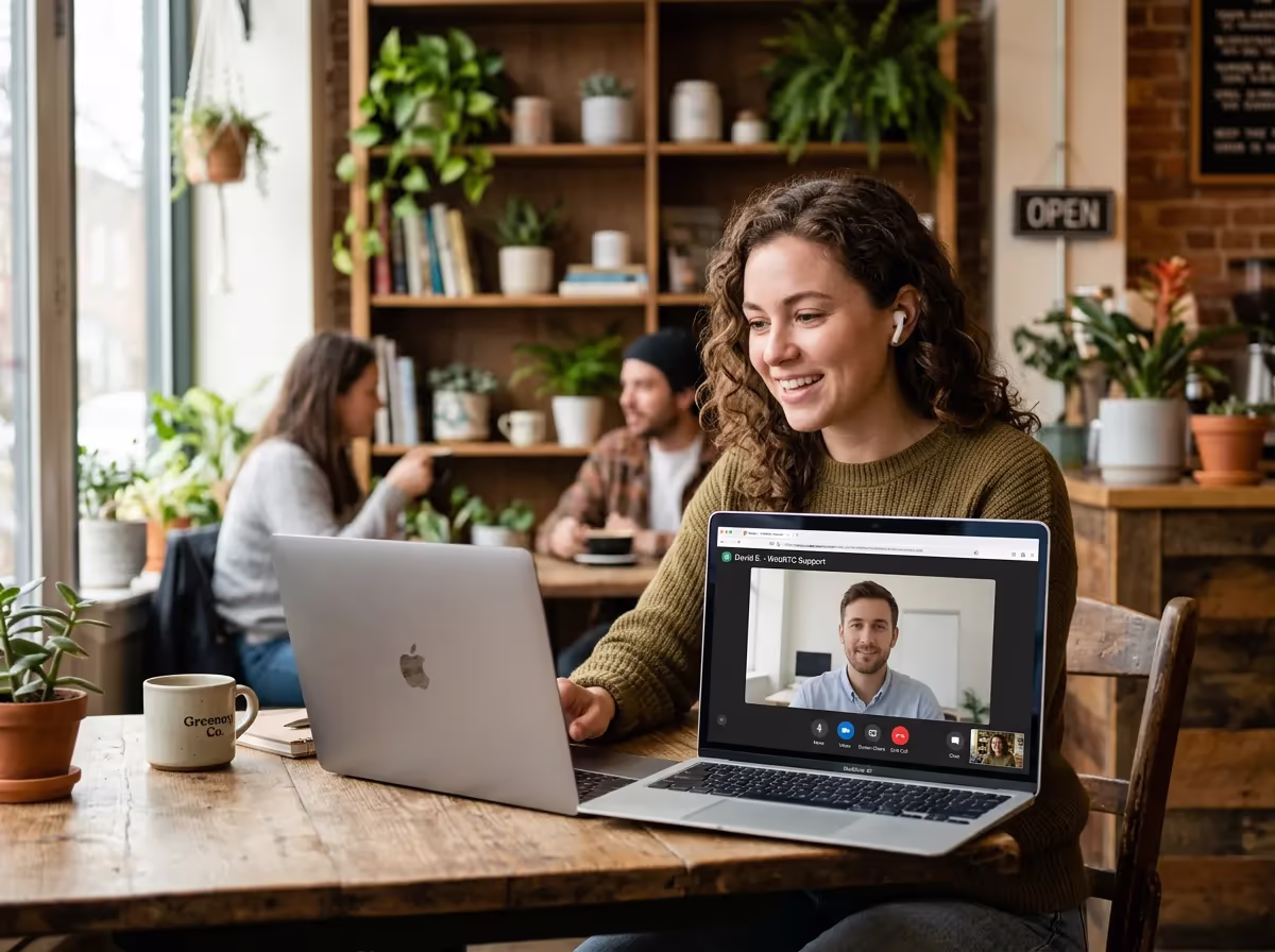 WebRTC ile tarayıcıdan görüntülü görüşme yapan müşteri