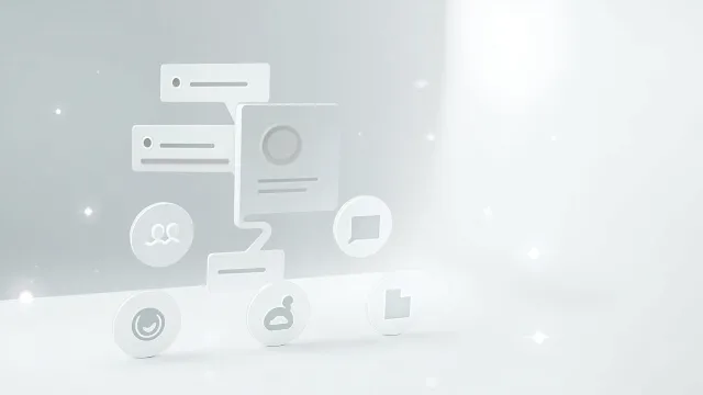 SaaS arayüzünde canlı destek widget'ı açık, müşteri ve destek temsilcisi arasında bir görüşme gösteriliyor. Arayüzde video görüşme, ekran paylaşımı ve dosya transferi ikonları bulunuyor